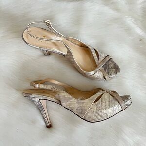 Kate Spade embossed slingback heels